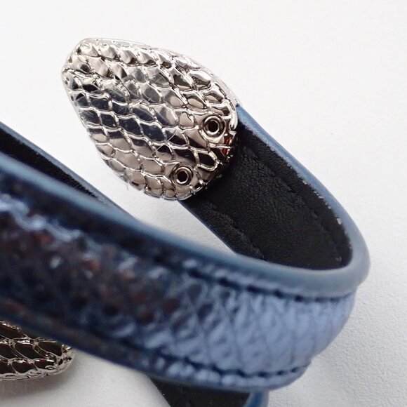 BVLGARI Logo Serpenti Forever Bracelet Blue Silver Italy Accessory 31RL216 - Picture 8 of 15